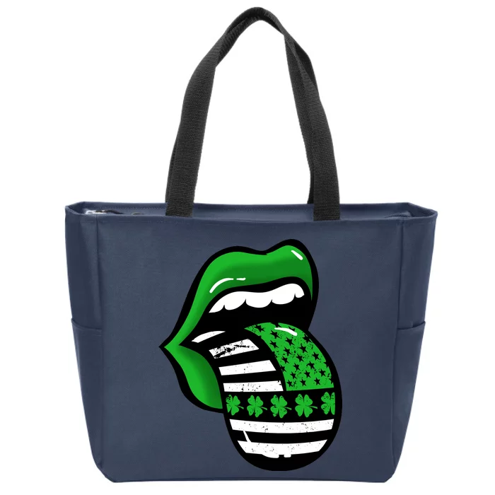 St Patricks Day Irish American Shamrock Flag Paddy Zip Tote Bag