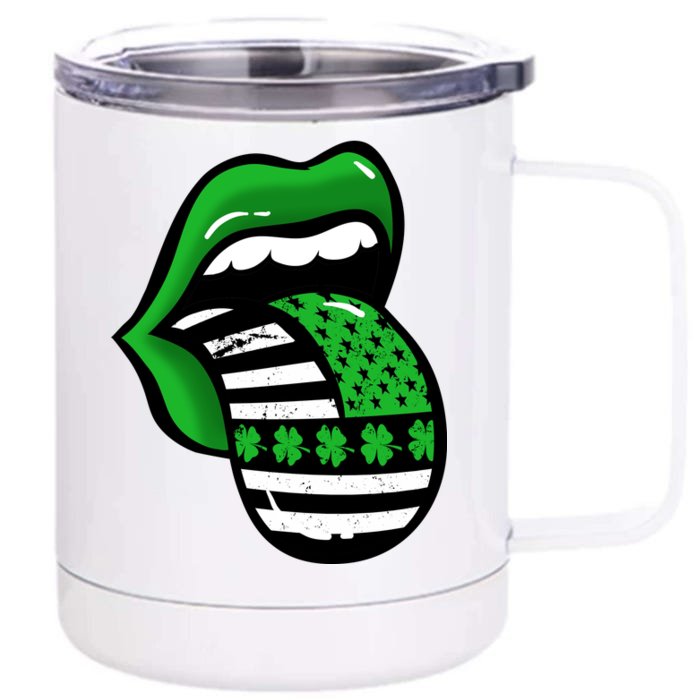 St Patricks Day Irish American Shamrock Flag Paddy Front & Back 12oz Stainless Steel Tumbler Cup