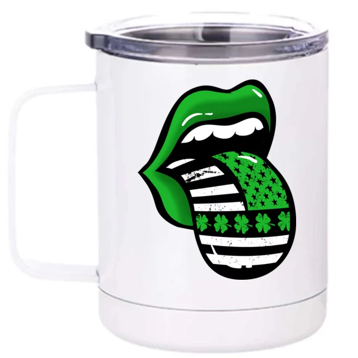 St Patricks Day Irish American Shamrock Flag Paddy Front & Back 12oz Stainless Steel Tumbler Cup