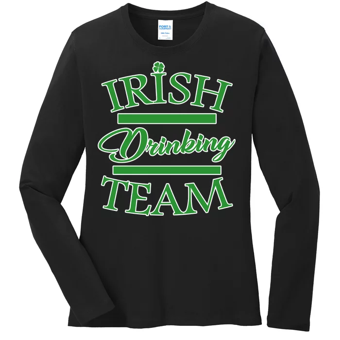 St Patrick's Day Irish Drinking Team Ladies Long Sleeve Shirt