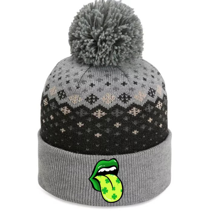 St Patricks Day Irish Lips The Baniff Cuffed Pom Beanie