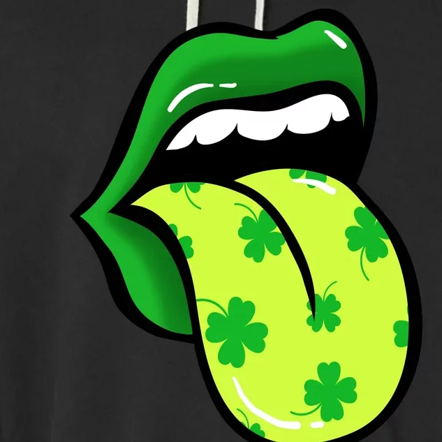 St Patricks Day Irish Lips Garment-Dyed Fleece Hoodie