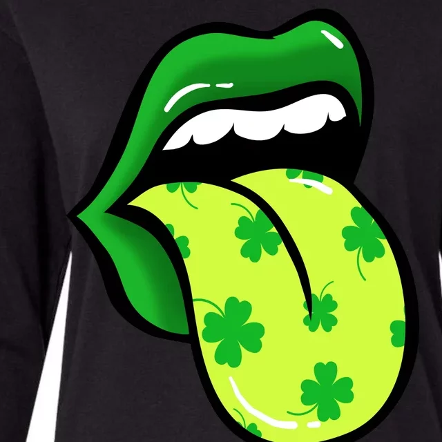 St Patricks Day Irish Lips Womens Cotton Relaxed Long Sleeve T-Shirt