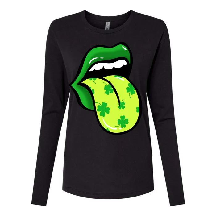 St Patricks Day Irish Lips Womens Cotton Relaxed Long Sleeve T-Shirt