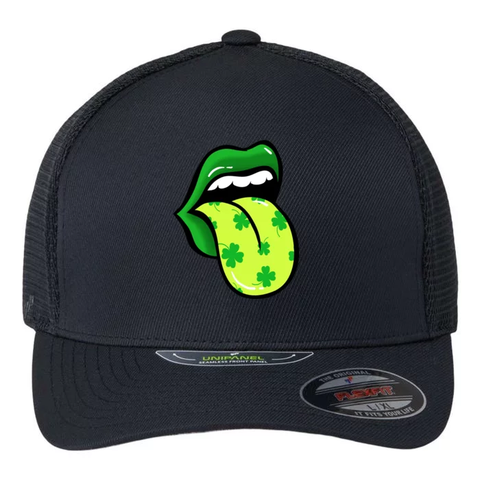 St Patricks Day Irish Lips Flexfit Unipanel Trucker Cap