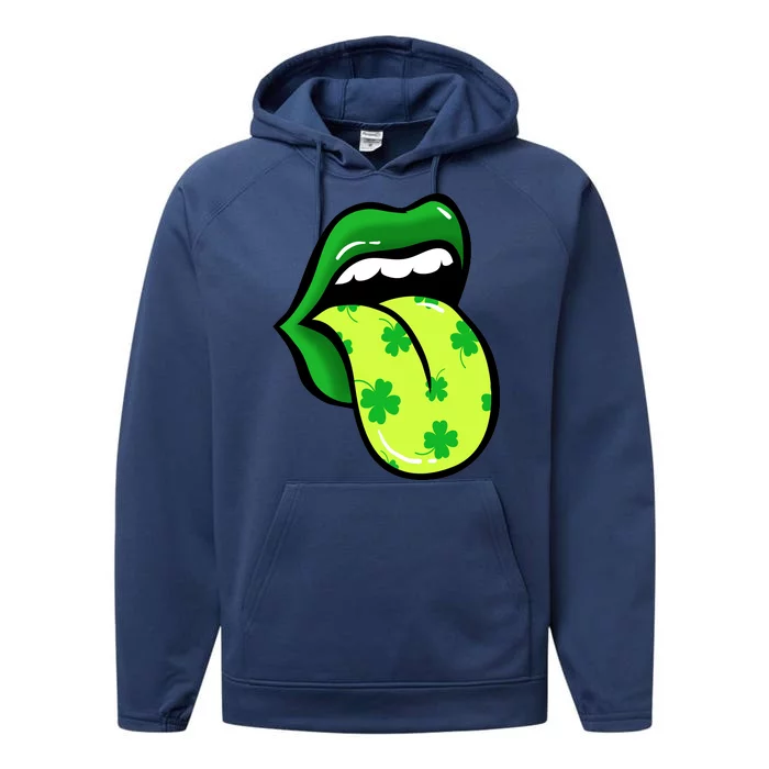 St Patricks Day Irish Lips Performance Fleece Hoodie