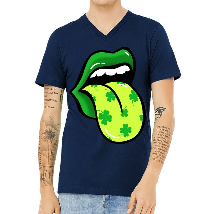 St Patricks Day Irish Lips V-Neck T-Shirt