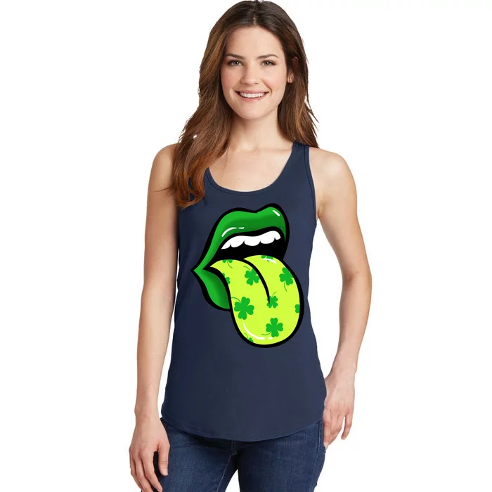 St Patricks Day Irish Lips Ladies Essential Tank