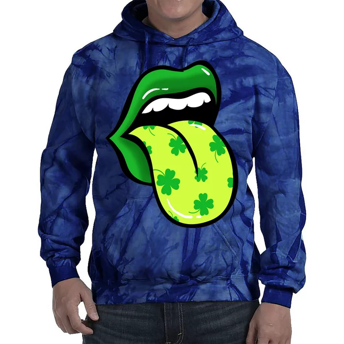 St Patricks Day Irish Lips Tie Dye Hoodie