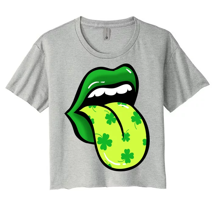 St Patricks Day Irish Lips Women's Crop Top Tee