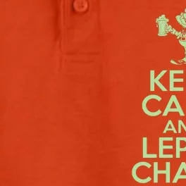 St Patrick's Day Keep Calm And Lepre Chaun Dry Zone Grid Performance Polo