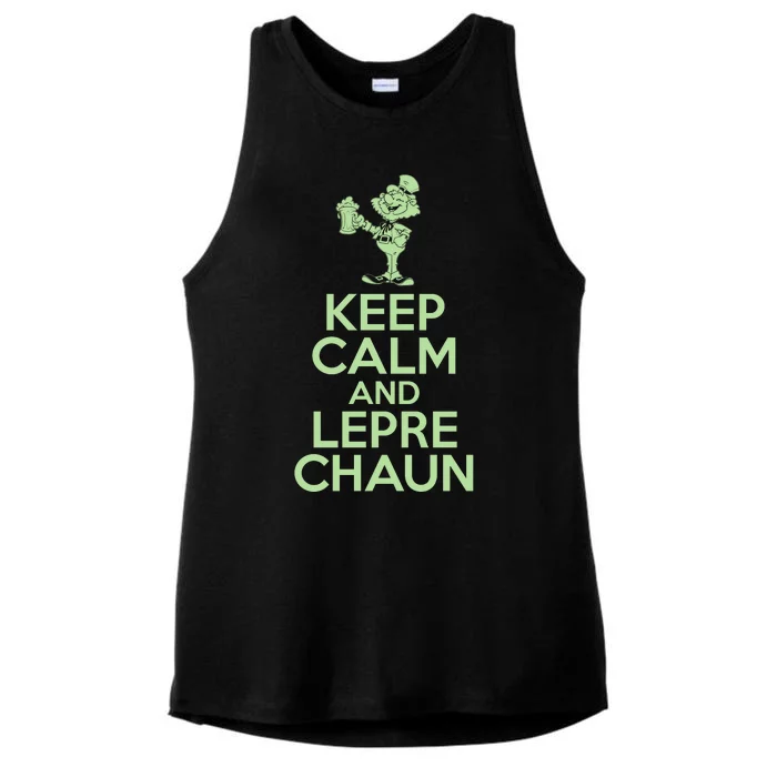 St Patrick's Day Keep Calm And Lepre Chaun Ladies Tri-Blend Wicking Tank