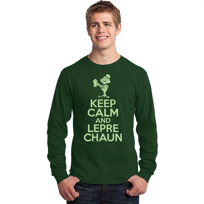 St Patrick's Day Keep Calm And Lepre Chaun Long Sleeve Shirt