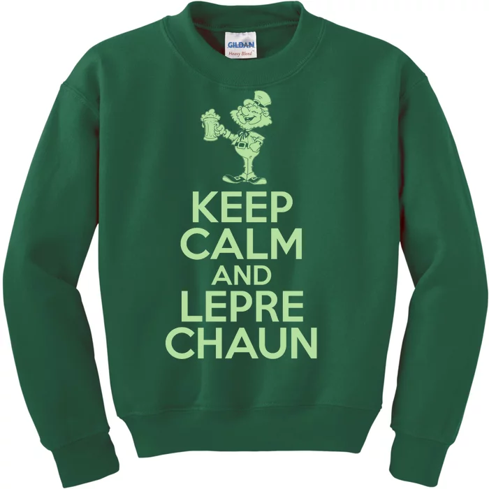 St Patrick's Day Keep Calm And Lepre Chaun Kids Sweatshirt