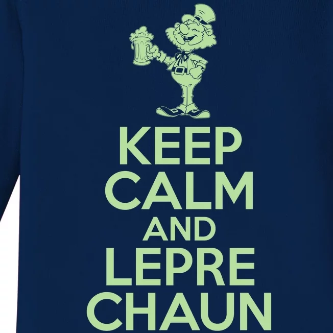 St Patrick's Day Keep Calm And Lepre Chaun Baby Long Sleeve Bodysuit