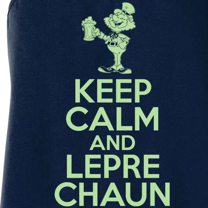 St Patrick's Day Keep Calm And Lepre Chaun Women's Racerback Tank