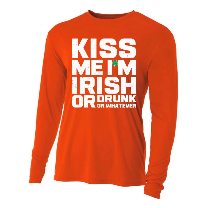 St Patrick's Day Kiss Me I'm Irish Or Drunk Or Whatever Cooling Performance Long Sleeve Crew