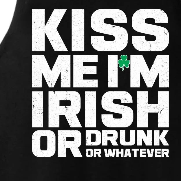 St Patrick's Day Kiss Me I'm Irish Or Drunk Or Whatever Ladies Tri-Blend Wicking Tank