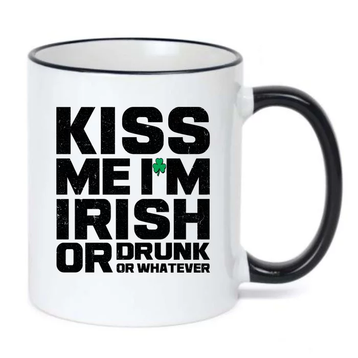 St Patrick's Day Kiss Me I'm Irish Or Drunk Or Whatever Black Color Changing Mug