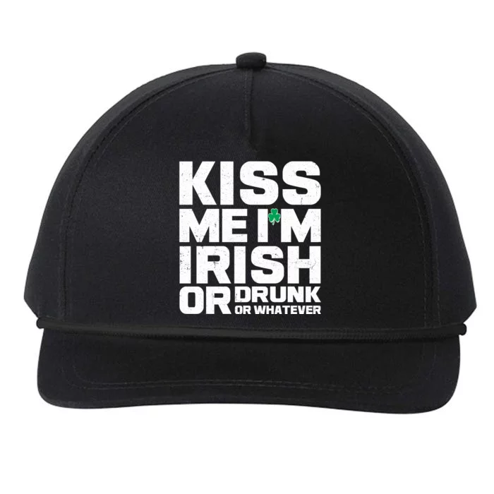 St Patrick's Day Kiss Me I'm Irish Or Drunk Or Whatever Snapback Five-Panel Rope Hat