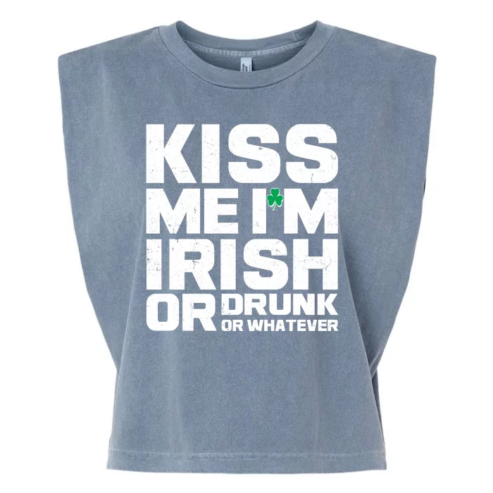 St Patrick's Day Kiss Me I'm Irish Or Drunk Or Whatever Garment-Dyed Women's Muscle Tee