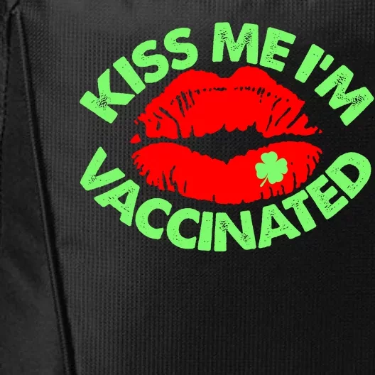 St Patrick's Day Kiss Me I'm Vaccinated Lipstick Shamrock City Backpack