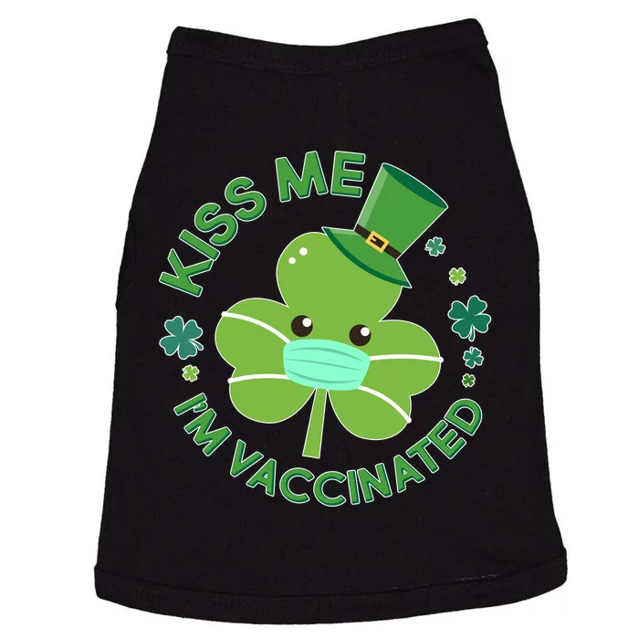 St Patrick's Day Kiss Me I'm Vaccinated Shamrock Doggie Tank