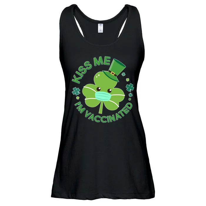 St Patrick's Day Kiss Me I'm Vaccinated Shamrock Ladies Essential Flowy Tank