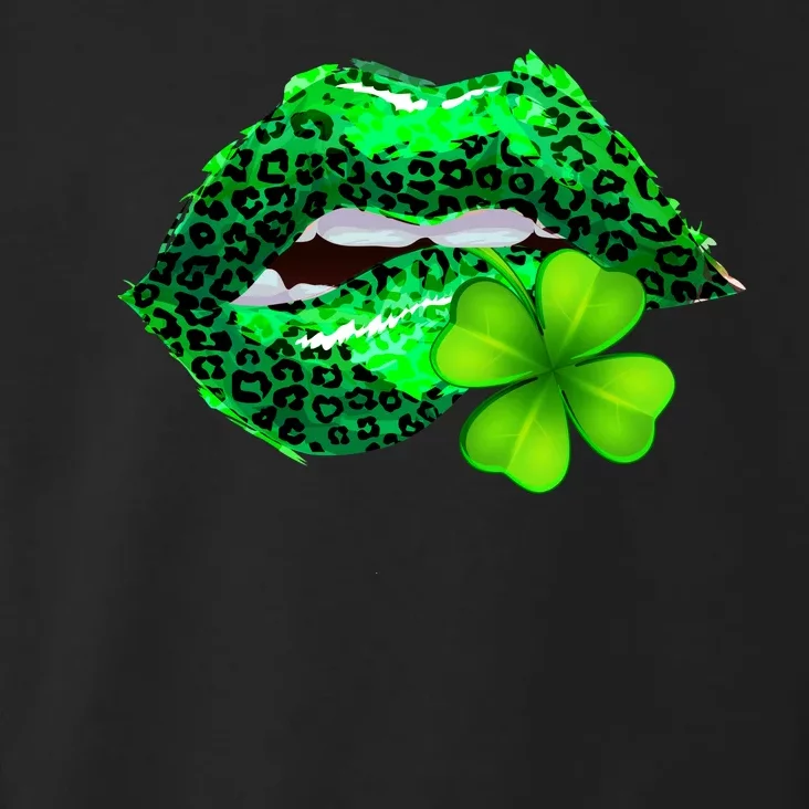 St Patrick's Day Leopard Print Lipstick Shamrock Toddler Hoodie