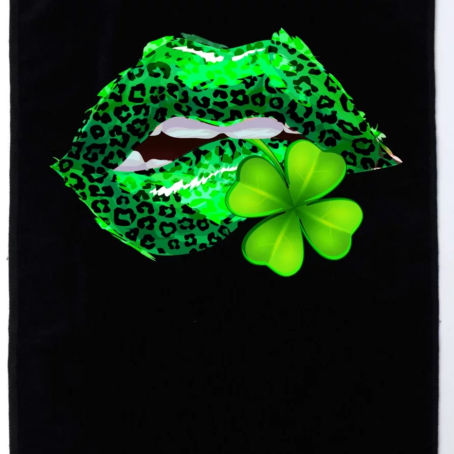 St Patrick's Day Leopard Print Lipstick Shamrock Platinum Collection Golf Towel