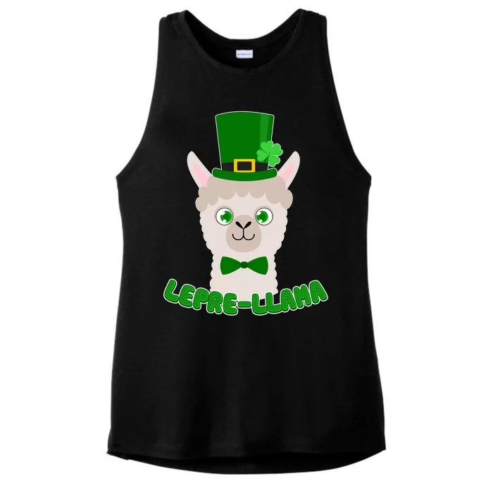 St Patrick's Day Lepre-Llama Ladies Tri-Blend Wicking Tank