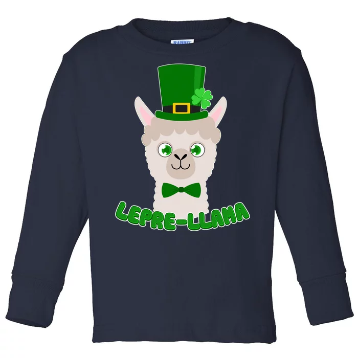 St Patrick's Day Lepre-Llama Toddler Long Sleeve Shirt