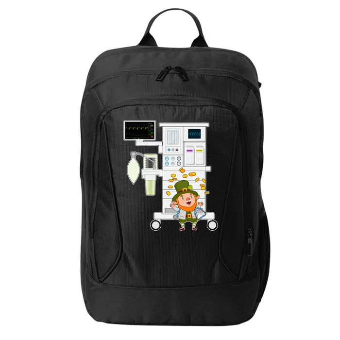 St Patrick's Day Leprechaun Anesthesia Machine City Backpack