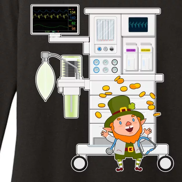 St Patrick's Day Leprechaun Anesthesia Machine Womens CVC Long Sleeve Shirt