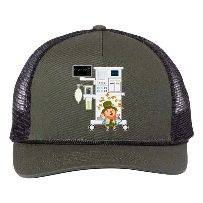 St Patrick's Day Leprechaun Anesthesia Machine Retro Rope Trucker Hat Cap