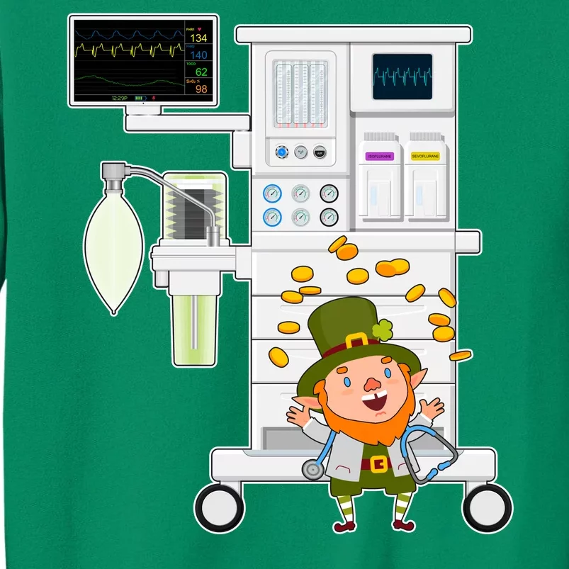 St Patrick's Day Leprechaun Anesthesia Machine Sweatshirt