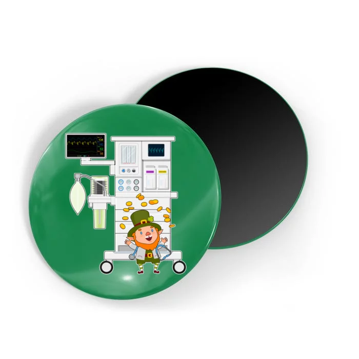 St Patrick's Day Leprechaun Anesthesia Machine Magnet