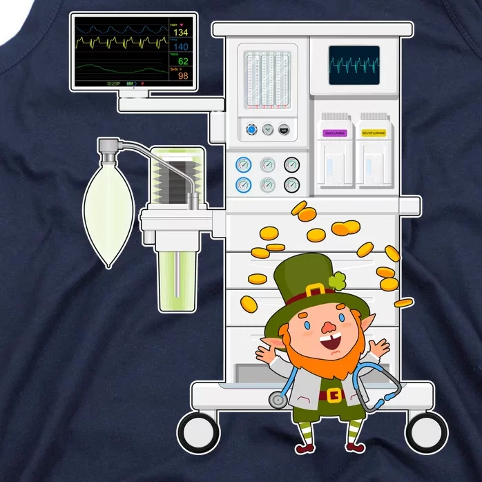 St Patrick's Day Leprechaun Anesthesia Machine Tank Top