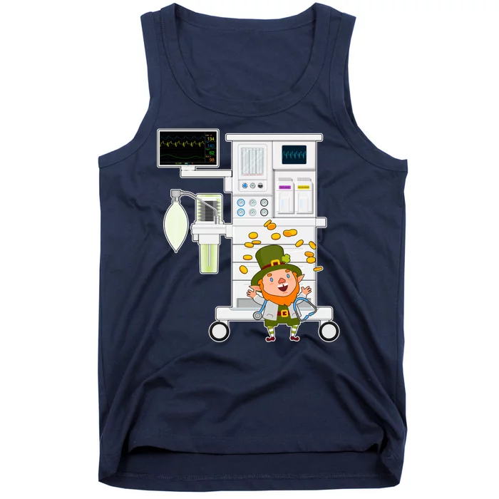 St Patrick's Day Leprechaun Anesthesia Machine Tank Top