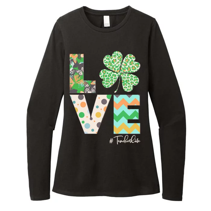 St Patrick's Day Love Teacher Life Womens CVC Long Sleeve Shirt