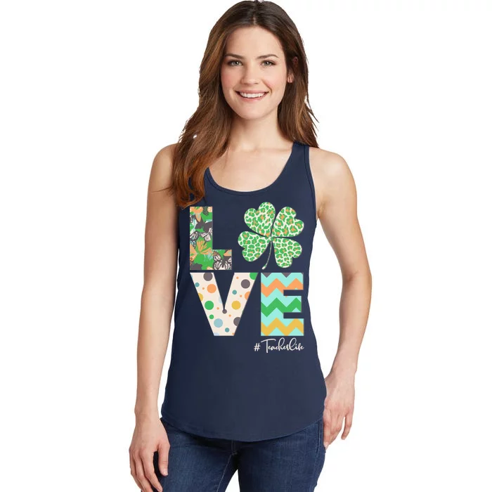 St Patrick's Day Love Teacher Life Ladies Essential Tank