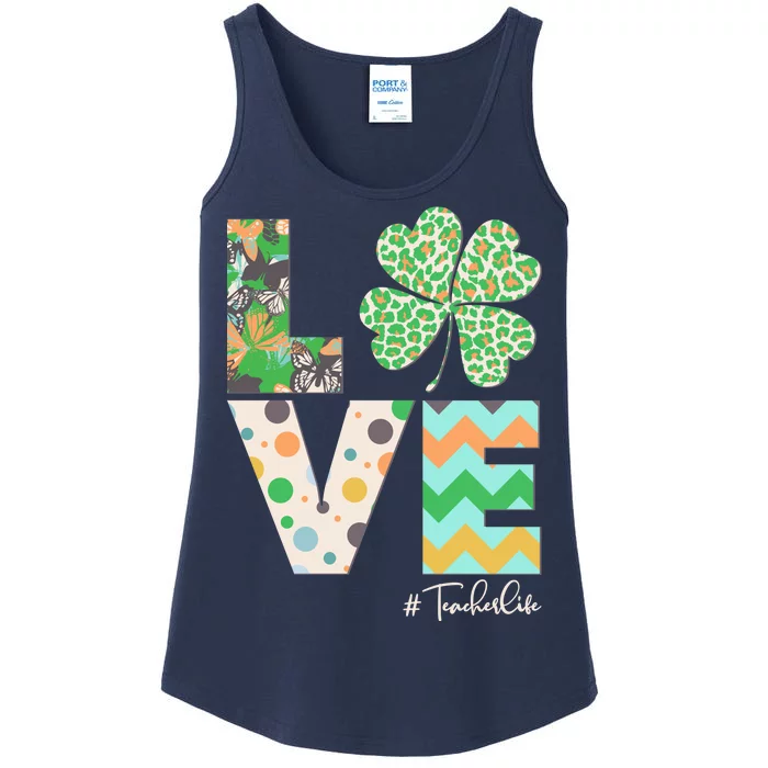 St Patrick's Day Love Teacher Life Ladies Essential Tank