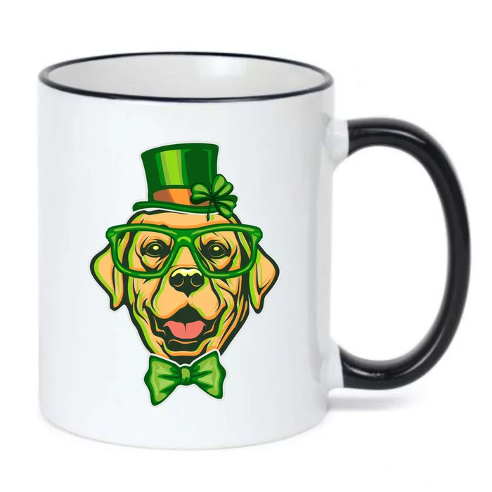 St Patrick's Day Lucky Golden Retriever Dog Black Color Changing Mug