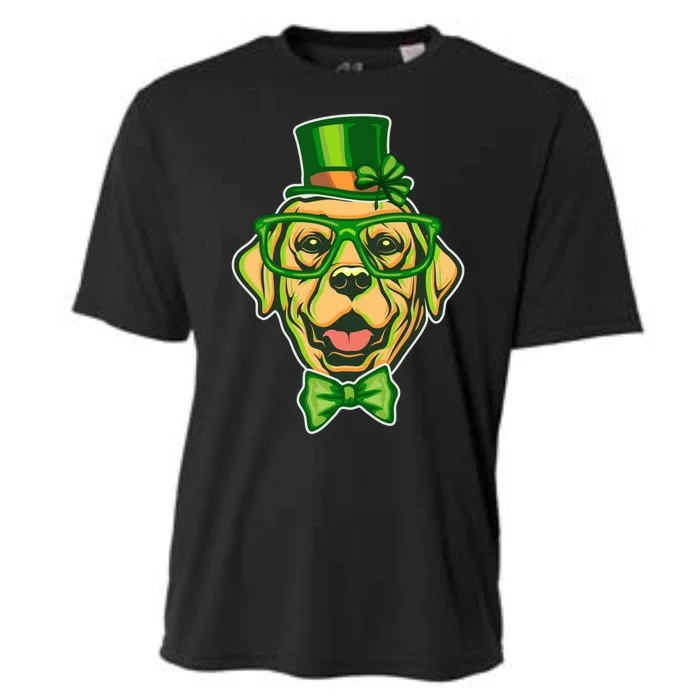 St Patrick's Day Lucky Golden Retriever Dog Cooling Performance Crew T-Shirt