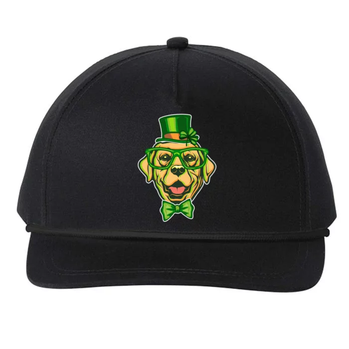 St Patrick's Day Lucky Golden Retriever Dog Snapback Five-Panel Rope Hat