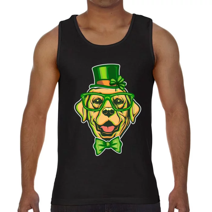 St Patrick's Day Lucky Golden Retriever Dog Comfort Colors® Tank Top