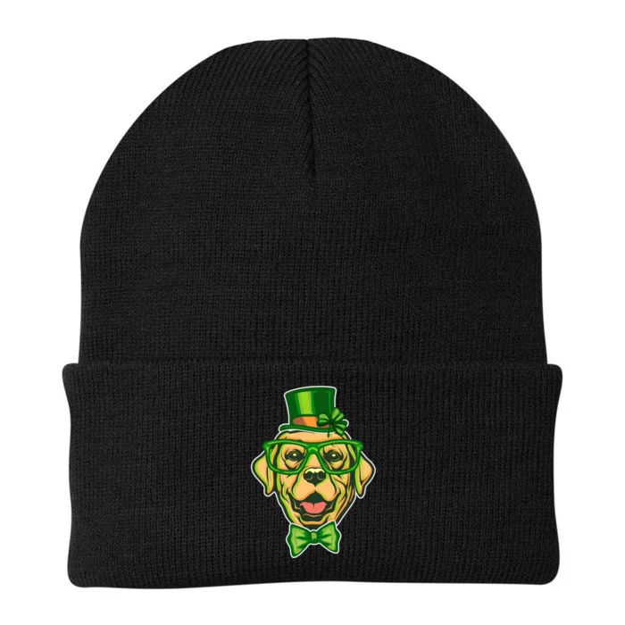 St Patrick's Day Lucky Golden Retriever Dog Knit Cap Winter Beanie