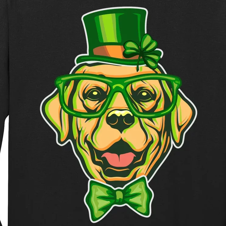 St Patrick's Day Lucky Golden Retriever Dog Tall Long Sleeve T-Shirt