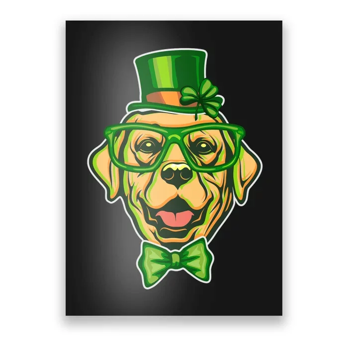 St Patrick's Day Lucky Golden Retriever Dog Poster