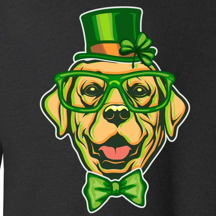 St Patrick's Day Lucky Golden Retriever Dog Toddler Sweatshirt